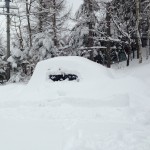 雪で埋もれた車